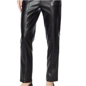 H by Halston Vegan Leather Pull-on Pants, Size XL, Black, Pockets, MSRP $89 NWT